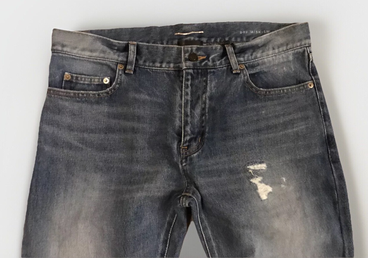 Jeans Saint Laurent blu denim lavato taglia 30 made in Japan