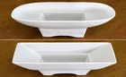 2 Vintage Matte White McCoy Ikebana MCM Footed Ceramic Planter Vases 1602/1603