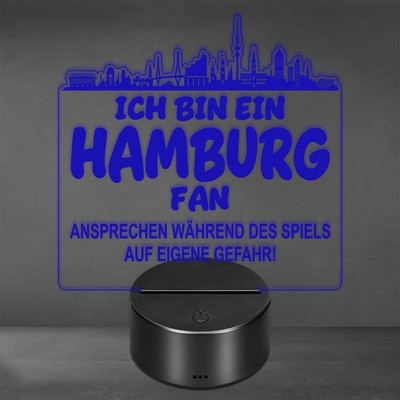 Hamburg Fan Fußball LED Nachtlicht 3D Skyline RGB Farbwechsel mit Fernbedienung