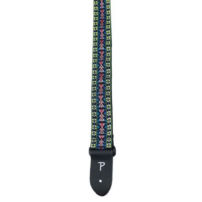 Perris Leather 2-inch Blue, Yellow and Red Hootenanny Guitar Strap - MWSH285