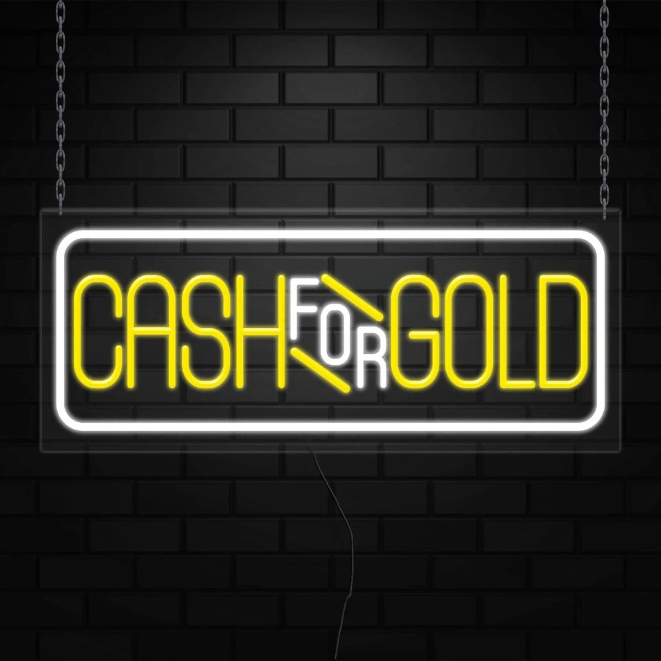 Cash for Gold Sign for Window/Wall Displays | LED Flex Neon | 32"W x 13"H x 1"D - Image 3 of 4