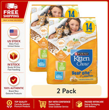 2 Pack Purina Kitten Chow  Year One  Essentials with Real Chicken  High-Protein  Com