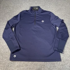 Greyson 1/4 Zip Pullover Mens Large Blue Golf Long Sleeve Stretch
