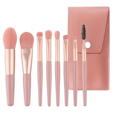 Makeup Brushes 8 Pieces Mini Brush Set, Foundation Pink