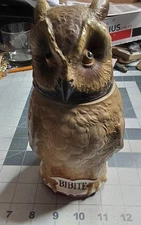 Mettlach Germany 2036 Lidded Owl Beer Stein Mug Halloween Bibite