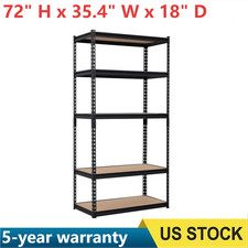 5-Tier Heavy Duty Metal Shelving Unit Garage Shelves Utility Rack Adjustable