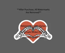 Skeleton Heart Hands Sticker Waterproof Decal Love Bones Skull Gift NEW