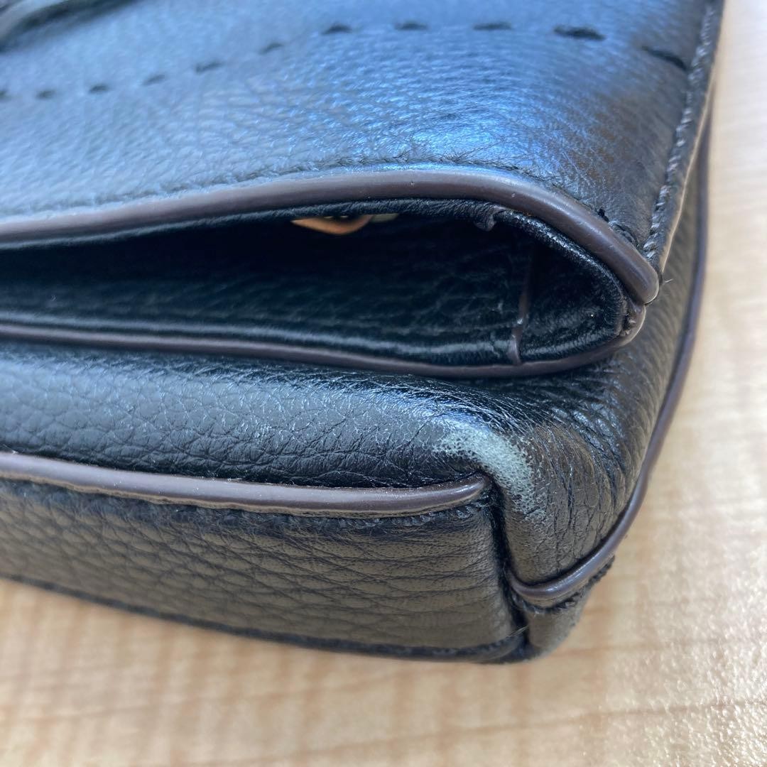 Tory Burch McGraw Shoulder Bag Leather Black Tassel Women's From Japan thumbnail 12