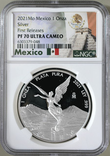 2021Mo Mexico 1 onza Silver Libertad Proof NGC PF 70 Ultra Cameo First Releases