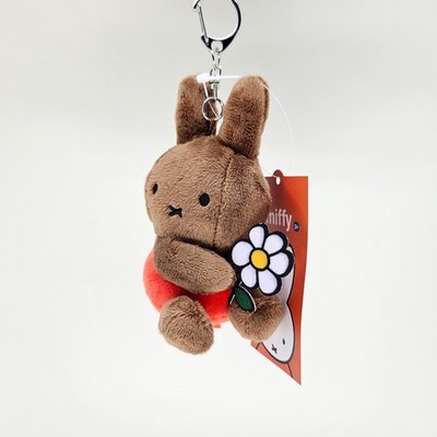 Official Miffy Holding a Flower Plush Doll Keychain Keyring Bag
