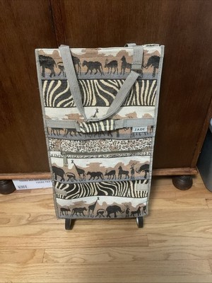 JADE African Safari Zebra  Animal Print Foldable Rolling Luggage Carry-on Bag