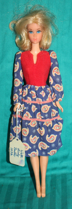 Vintage 1972 Mattel Barbie Walk Lively Doll Rooted Lashes Blue Eyes