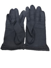 VINTAGE VIOLA WEINBERGER FRANCE BLACK Wrist Length Detailed Fabric GLOVES 6