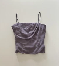 Just Separates Y2K Vintage Purple Ruched Bodice Tank Top Purple 10 USA Draped