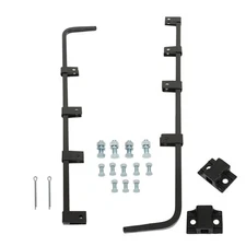 LABLT Black Straight Mud Flap Hanger 30" Heavy Duty Steel Set Semi Truck