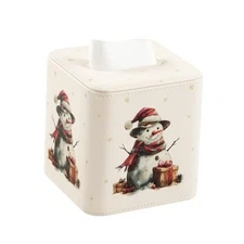 Christmas Tissue Box Cover Square – Decorative Tissue Holder Winter Christmas 
