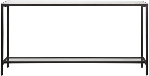 Hayley 60" Mirrored Glass & Black Console Table by - Picture 7 of 9