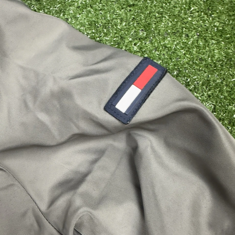 Tommy Hilfiger Parka Mens Small Gray Faux Fur Hooded Winter Coat Padded Jacket - Image 3 of 4