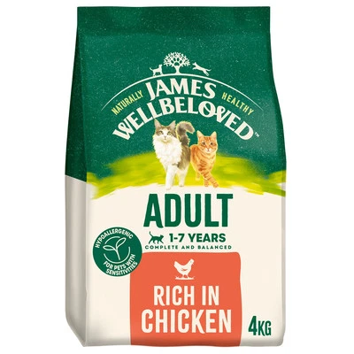 James Wellbeloved 1-7 Years Adult Complete Dry Cat Food Rich in Chicken 4kg