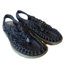 Keen Uneek Trail Hiking Sandals Mens 9 Blue Trail Fishing Paracord Bungee Cinch