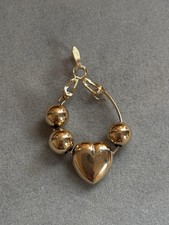 Vintage 14k Solid Yellow Gold Charm Holder With Gold Beads 1.27 Grams Lovely