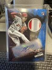 2018 Topps Fire Blue Shohei Ohtani Rookie Auto 3-Color Patch /15 🔥 WOW 🔥 Rare