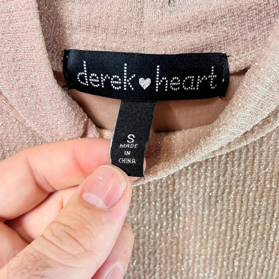 Camiseta sin mangas Derek Heart para mujer pequeña rosa claro brillante sin mangas cuello falso informal Foto 4 de 4