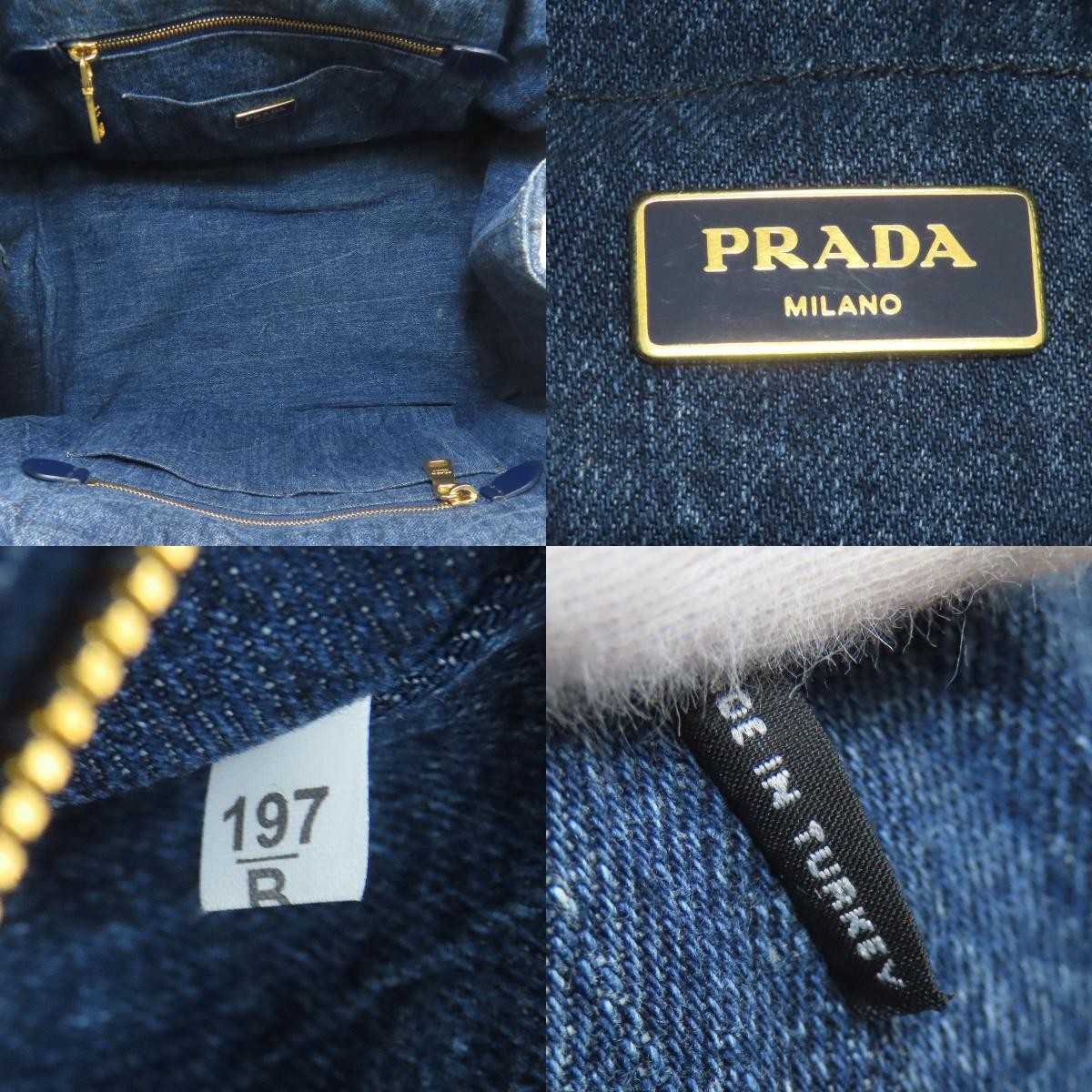 PRADA Canapa Tote Bag Denim Ladies Used from japan thumbnail 5