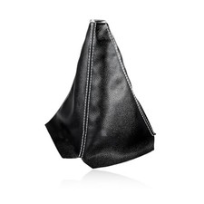 Car Shift Knob Dust Cover, Leather Manual/Auto Gear Gaiter Black  White