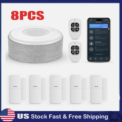 8-Piece WiFi Door Alarm Kit, Wireless DIY Smart Home Security System APP Alerts