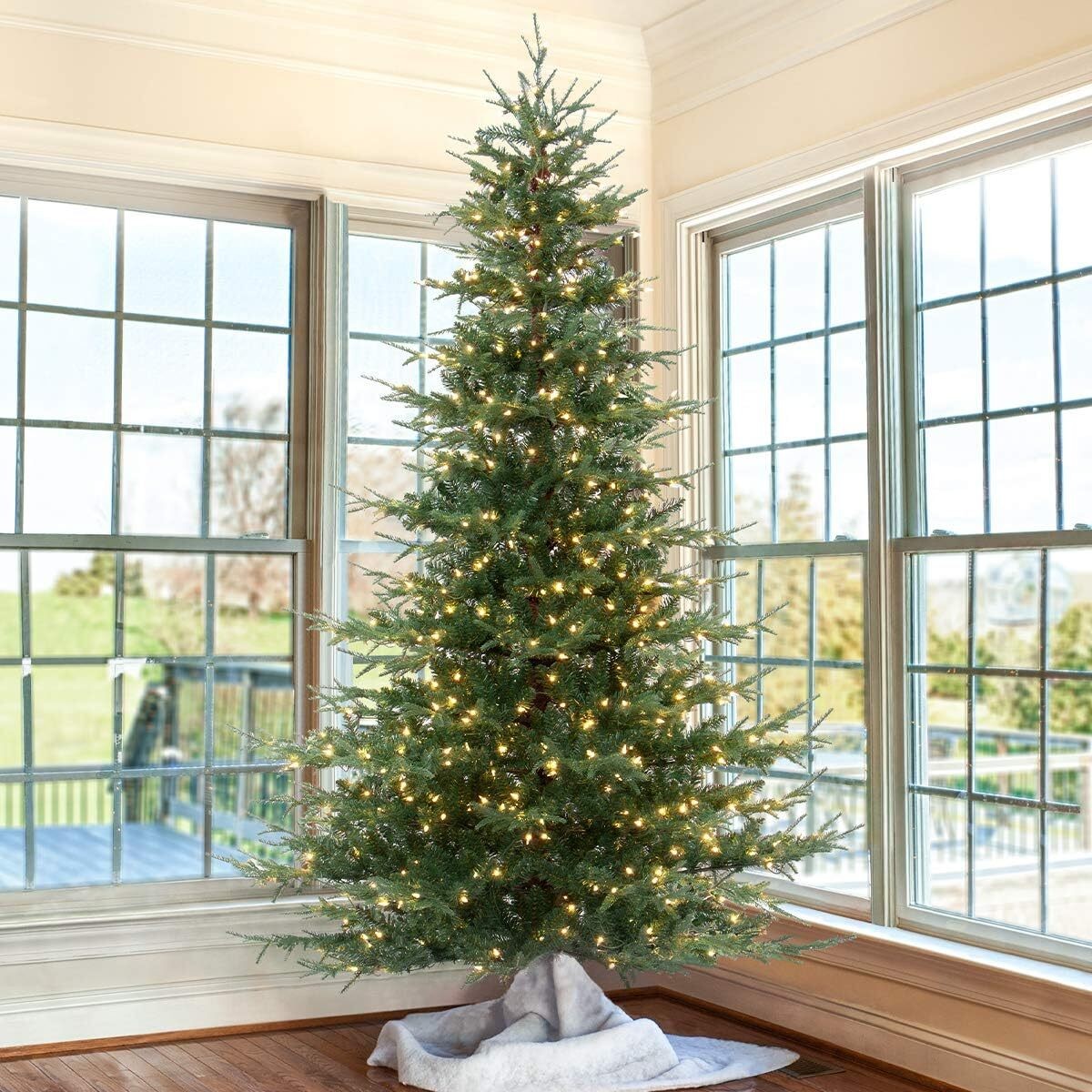 6.5/7.5 ft Pre-Lit Aspen Fir Artificial Christmas Tree with 500 Clear ...