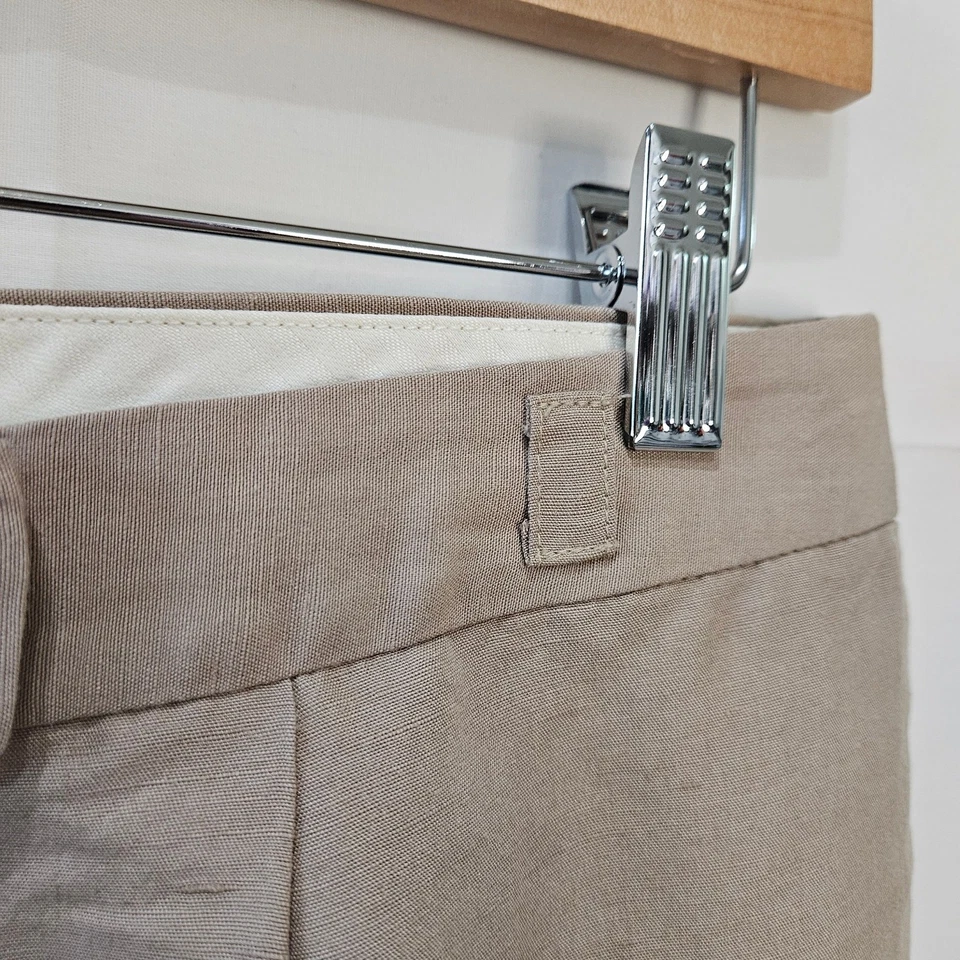 Pantalones Body by Victoria The Marisa Fit Mezcla de Lino Beige Cortos Talla 6 Foto 3 de 4