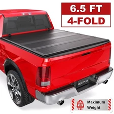 6.5FT 4-Fold FRP Hard Bed Tonneau Cover For 2003-2024 Dodge Ram 1500 2500 3500
