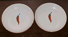 RARO! De colección. Juego de 2 platos de aperitivo de plato Togarashi de chile rojo de 4 1/2" - ¡EXCELENTE ESTADO!