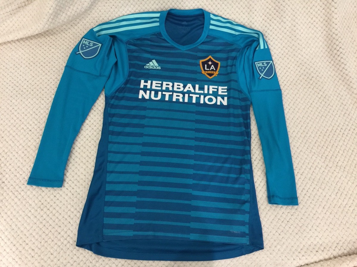 RARE🔥 Adidas MLS Los Angeles Galaxy 2017 Season Aqua Blue Goalkeeper  Jersey S