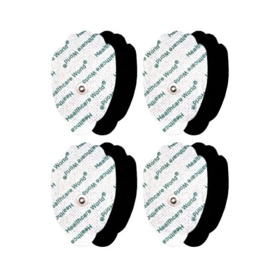 HEALTHCARE WORLD 4PCS Clam-Shaped TENS Electrode Stud Pads - Fits Beurer, Sanitas Tens Machines