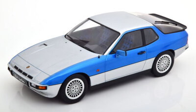 KK SCALE 1986 Porsche 924 Turbo Silver/Blue in 1/18 Scale New