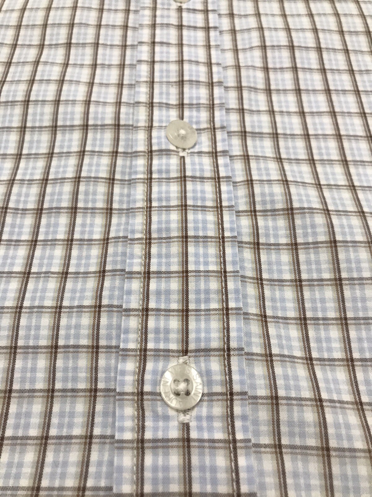 Camicia vintage Yves Saint Laurent abito a scacchi manica lunga anni '90 taglia large L