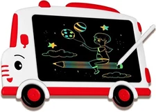 Toddler Drawing Tablet, Drawing Kit for Kids, 10-inch, Car Toy Shape, Erasable D