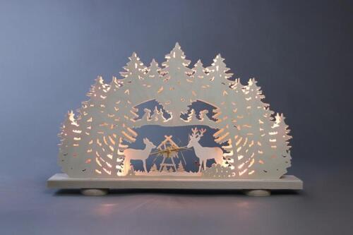 Candle Arches Manger Length Ca 52cm New Motif Light Illuminated Arch Erzgebirge