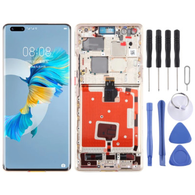 Original LCD Display Screen Touch Digitizer Silver Frame For Huawei Mate 40 Pro