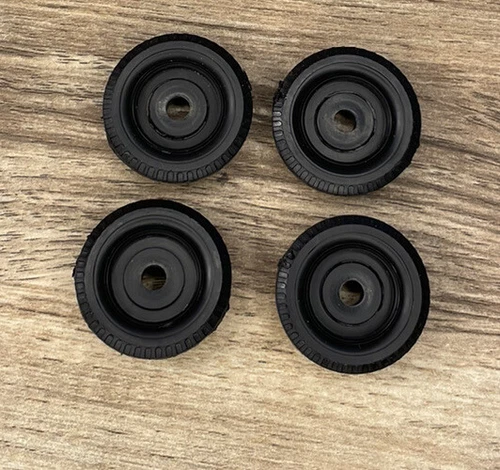 4 Vintage 1" Toy Part Original Plastic Wheels Tires Marx Hubley Wyandotte Lot 4