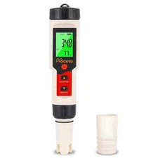 Digital Salinity and pH Tester for Saltwater Pool,  5 in 1 pH Salt TDS EC Tem...