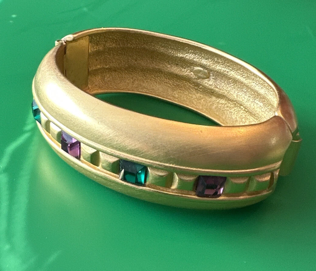Bracciale Givenchy Vintage Vetro Cabochon Tono Oro