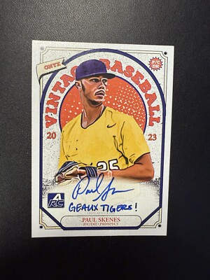 2023 Paul Skenes Onyx Vintage RC inscription Auto  Geaux Tigers!  12/12 RARE