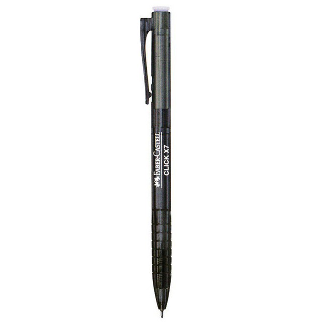 FaberCastell Pen Click X7 0.7mm Needle Point Retractable Black Ball
