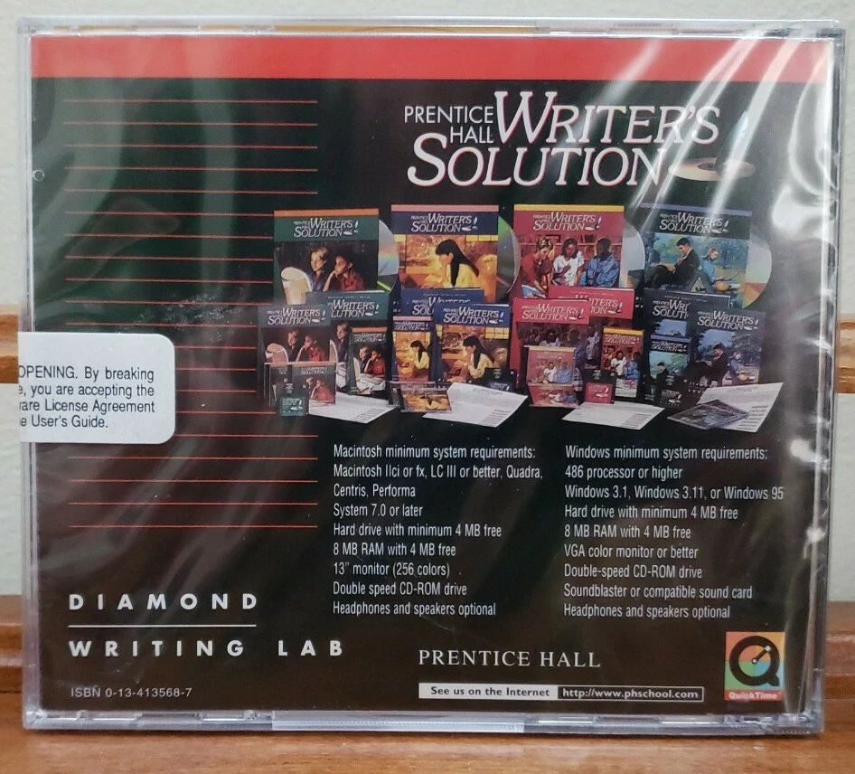 Prentice Hall Writer's Solution Writing Lab CDROM SOFTWARE Version 1.3 WIN/MAC - Image 2 of 3