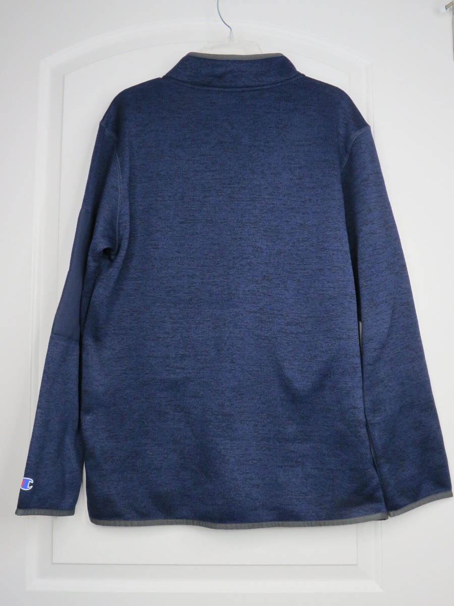 NWT CHAMPION NCAA BLUE MICHIGAN EMBROIDERED 1/4 ZIP PULLOVER SZ M