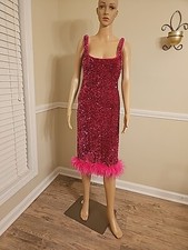 Fashion Nova Sequin Midi Dress Magenta