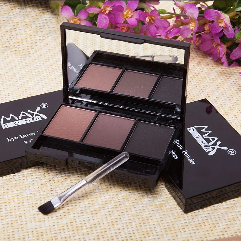 Professional Eyebrow Enhancer-Waterproof Eye Shadow With Brush Mirror Box 3Color - Image 3 of 4